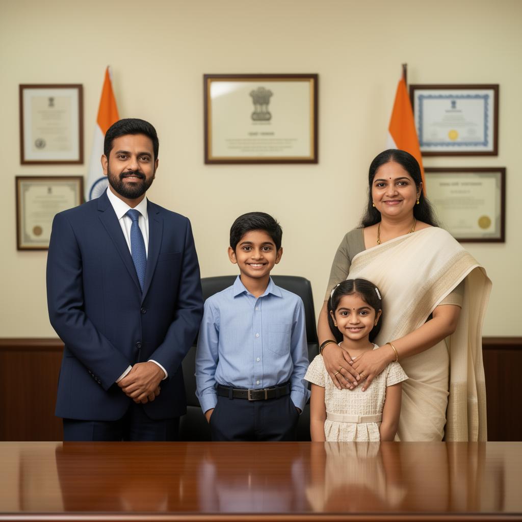 Happy professional Indian family securing their financial future with better CIBIL score